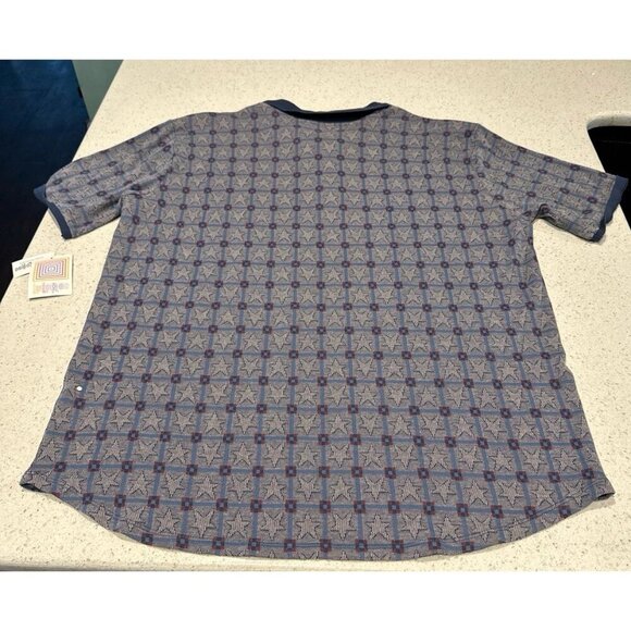 NWT Lularoe Men's Casual Bud PATRIOTIC Polo‎ Stars Short Sleeve Shirt Xxl - Picture 2 of 2